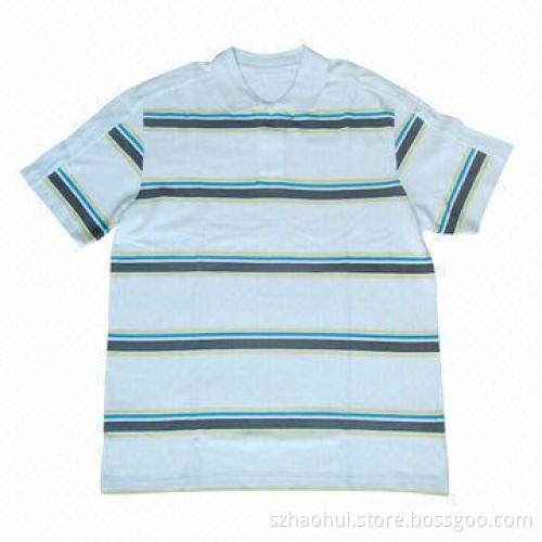 Men's Striped Yarn Dyed Polo Shirt, Made of TC